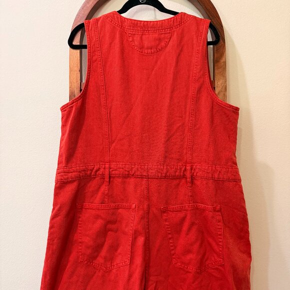 Women’s Cropped Denim Jumpsuit Universal Threads Size 17 Red - Picture 8 of 8
